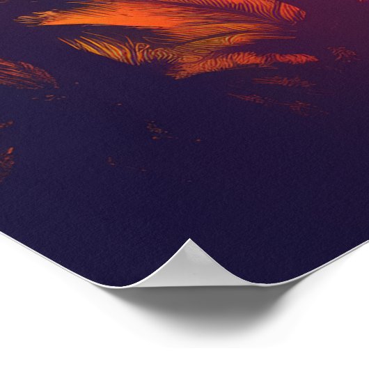 Retro Sunset Tropical 80er Style Poster (Ecke)