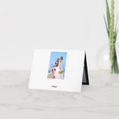 Retro Sunset Tropical Palm Trees Wedding Vielen Da Dankeskarte (Rückseite)