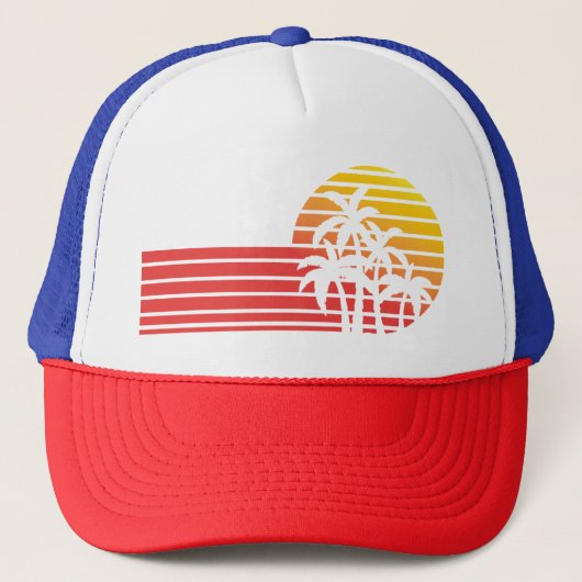 Retro Sunset Truckerkappe (Vorderseite)