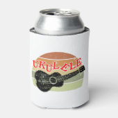 Retro Sunset Ukulele gestört Zeichnend Dosenkühler (Kanne Vorderseite)