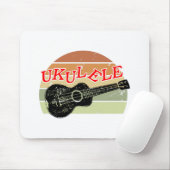 Retro Sunset Ukulele gestört Zeichnend Mousepad (Mit Mouse)