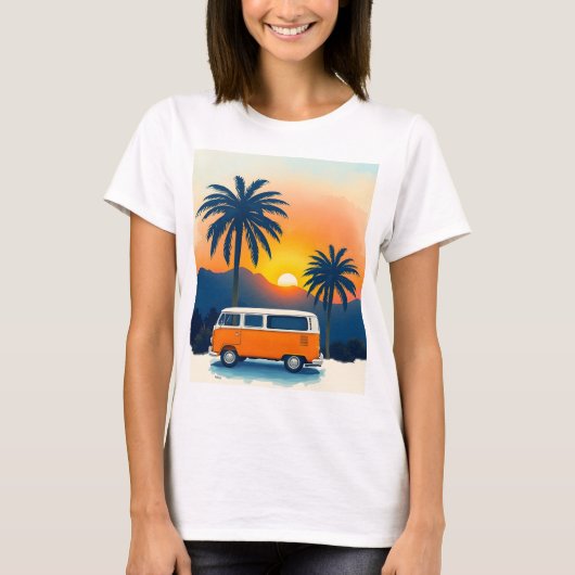 Retro Sunset Van Life Vintag T-Shirt (Vorderseite)