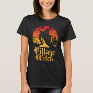 Retro Sunset Village Hexe T-Shirt