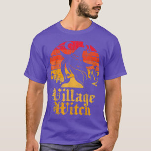 Retro Sunset Village Hexe T-Shirt
