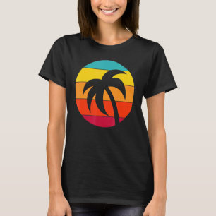 Retro Sunset Vintag Palm Tree Sommerferien T-Shirt