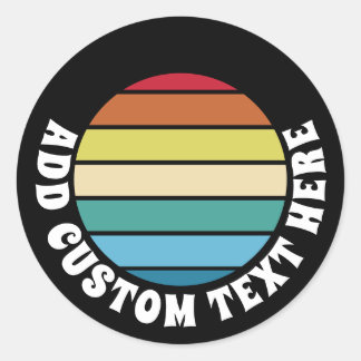 Retro Sunset Vintage 70s Vibe - Custom Name Runder Aufkleber