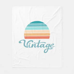 Retro Sunset+Vintages Skript gestört Fleecedecke