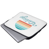 Retro Sunset+Vintages Skript gestört Laptopschutzhülle (Vorne Knopf)