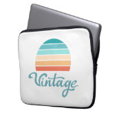 Retro Sunset+Vintages Skript gestört Laptopschutzhülle (Vorderseite Links)
