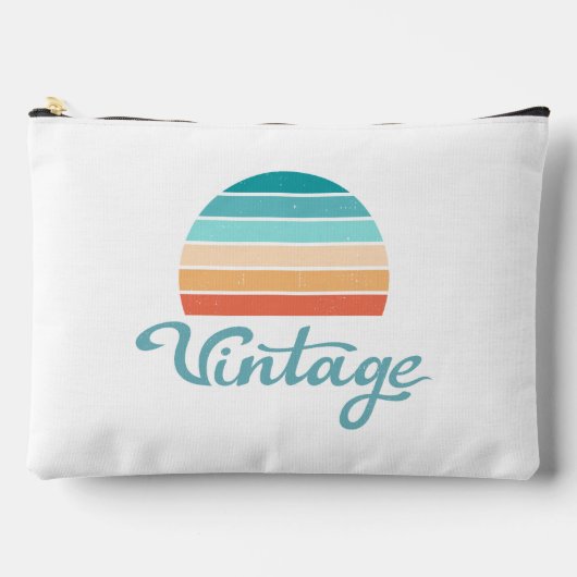 Retro Sunset+Vintages Skript gestört Zubehörtasche (Vorderseite)