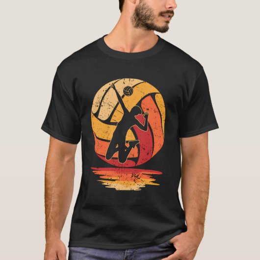 Retro Sunset Volleyball Coach Serve Setter Volleyb T-Shirt (Vorderseite)