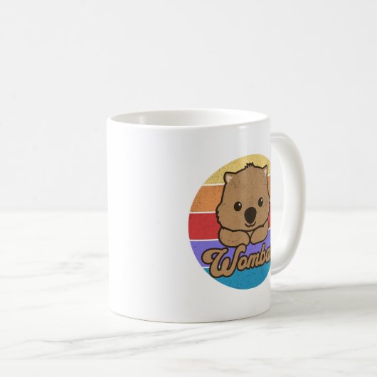 Retro Sunset Wombat Kaffeetasse (VorderseiteRechts)