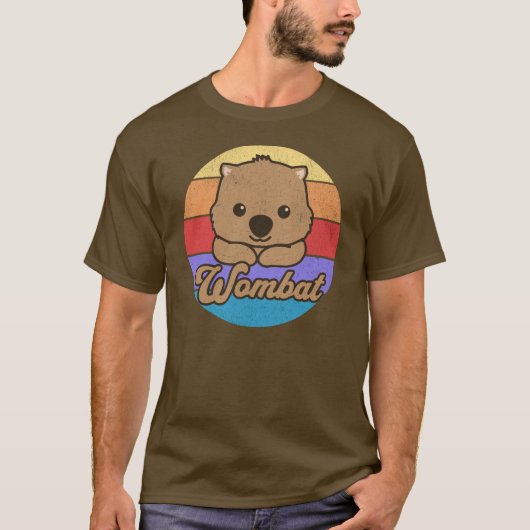 Retro Sunset Wombat T-Shirt (Vorderseite)