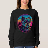 Retro Sunset Yorkie Dog Sweatshirt (Vorderseite)