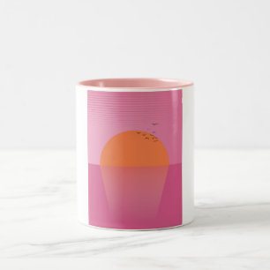 Retro Sunset Zweifarbige Tasse