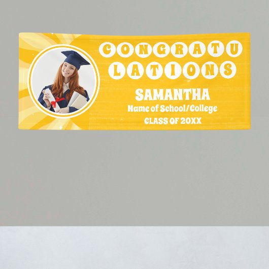 Retro Sunshine 2025 Abschluss Foto Banner