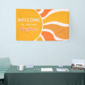 Retro Sunshine 60er Groovy Baby Dusche Empfang Banner (Messeveranstaltung)