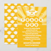 Retro Sunshine Abschluss Danke Karte (Vorne/Hinten)