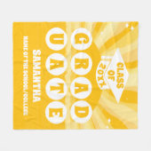 Retro Sunshine Abschluss Fleecedecke (Vorderseite (Horizontal))