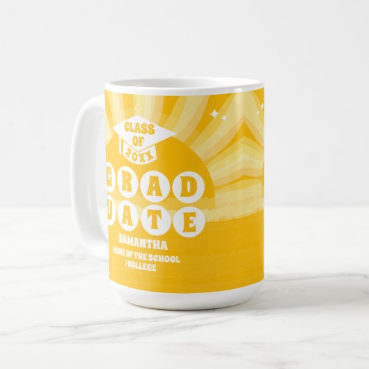 Retro Sunshine Abschluss Kaffeetasse (Vorderseite Links)