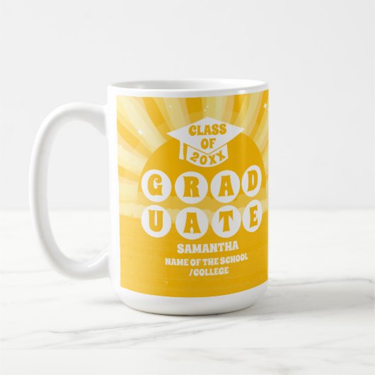 Retro Sunshine Abschluss Kaffeetasse (Links)