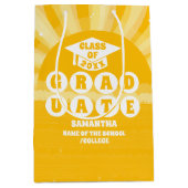 Retro Sunshine Abschluss Mittlere Geschenktüte (Vorderseite)