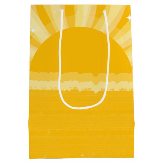 Retro Sunshine Abschluss Mittlere Geschenktüte (Rückseite)
