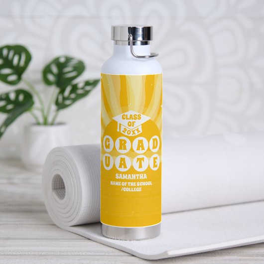 Retro Sunshine Abschluss Trinkflasche (Yoga)