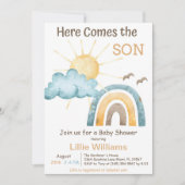 Retro Sunshine Baby Dusche Einladung (Vorderseite)