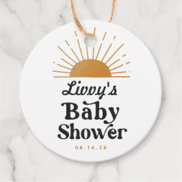 Retro Sunshine Baby Dusche Geschenkanhänger