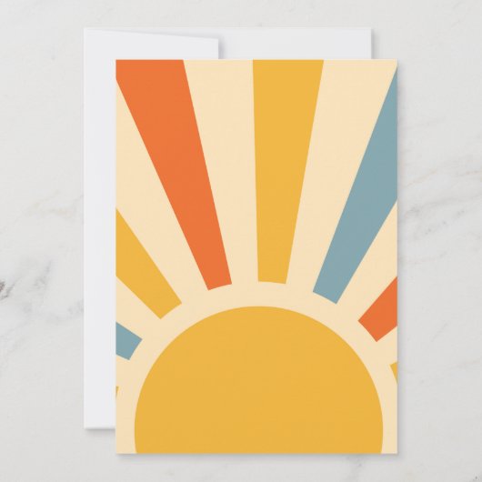 Retro Sunshine Baby Dusche kommt hier der Sohn Einladung (Rückseite)