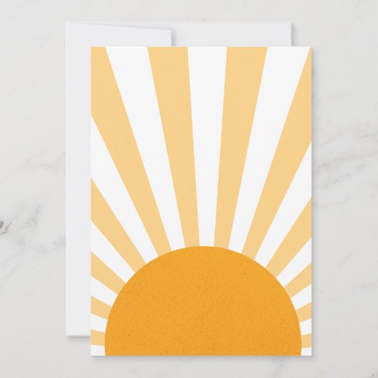 Retro Sunshine Baby Dusche kommt hier der Sohn Einladung (Rückseite)