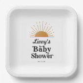 Retro Sunshine Baby Dusche Pappteller (Vorderseite)
