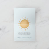 Retro Sunshine Baby Shower Folded Thank You Card Dankeskarte (Innenseite)