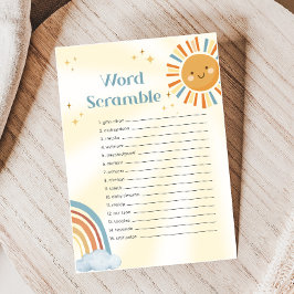Retro Sunshine Baby Shower Word Scramble Game