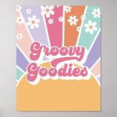 Retro Sunshine Birthday Groovy Goodies Gefallen Poster (Vorne)