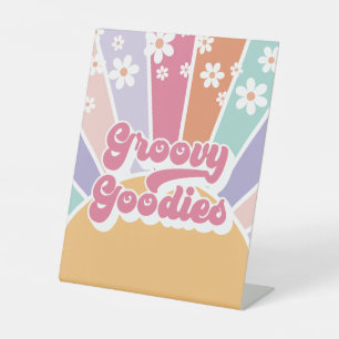 Retro Sunshine Birthday Groovy Goodies Gefallen Sockelschild
