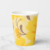 Retro Sunshine Blume Gelbes Party Pappbecher (Vorderseite)