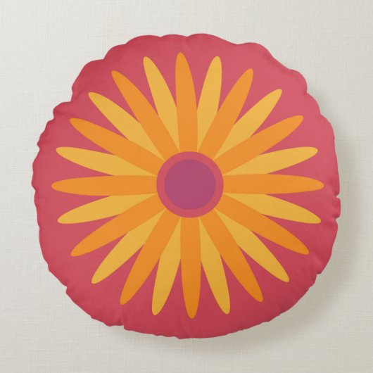 Retro Sunshine Blume Kissen (Vorderseite)