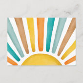 Retro Sunshine Boho Sun Baby Boy Diaper Raffle Begleitkarte (Rückseite)