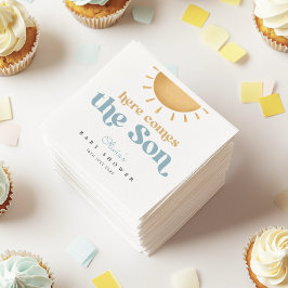 Retro Sunshine Boy Baby Dusche Einladung Serviette