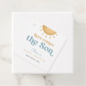 Retro Sunshine Boy Baby Dusche Geschenkanhänger (Beispiel)