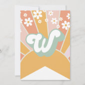 Retro Sunshine daisine boho Blumenbanner W Einladung (Vorderseite)