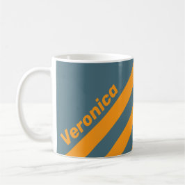 Retro Sunshine Drei Streifen mit Namen Kaffeetasse