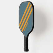 Retro Sunshine Drei Streifen mit Namen Pickleball Schläger (Links)