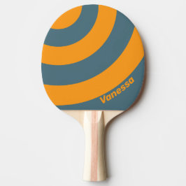 Retro Sunshine Dreifach-Streifen mit Namen Tischtennis Schläger