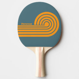 Retro Sunshine Dual Curl Streifen mit Namen Tischtennis Schläger