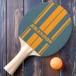 Retro Sunshine Dualboard Streifen mit Namen Tischtennis Schläger