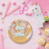 Retro Sunshine Five ist ein Vibe Hippie Pappteller (Party)
