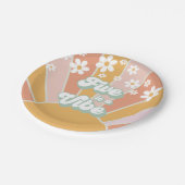 Retro Sunshine Five ist ein Vibe Hippie Pappteller (Schrägansicht)